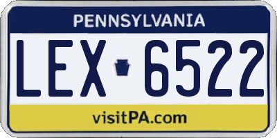 PA license plate LEX6522