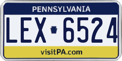 PA license plate LEX6524
