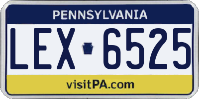 PA license plate LEX6525