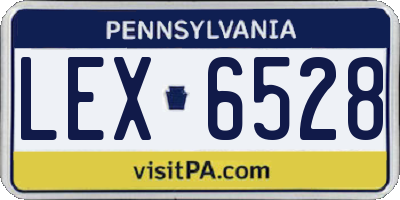 PA license plate LEX6528