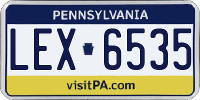 PA license plate LEX6535