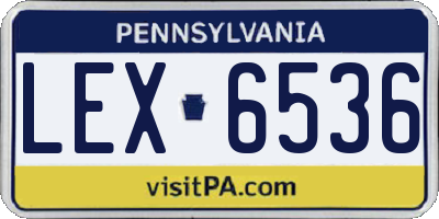 PA license plate LEX6536