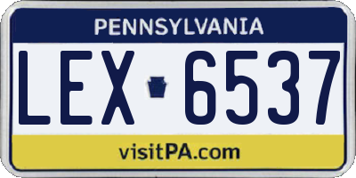 PA license plate LEX6537