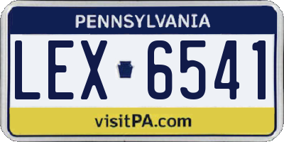 PA license plate LEX6541