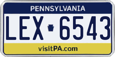 PA license plate LEX6543