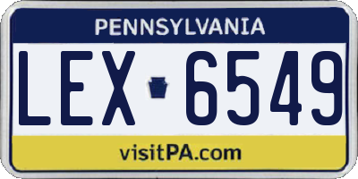 PA license plate LEX6549