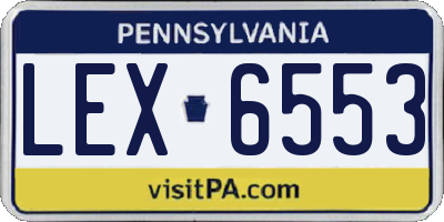 PA license plate LEX6553