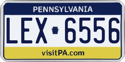 PA license plate LEX6556