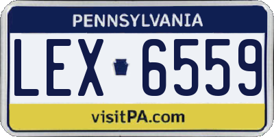 PA license plate LEX6559
