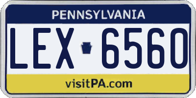 PA license plate LEX6560
