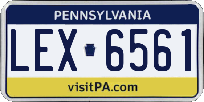 PA license plate LEX6561