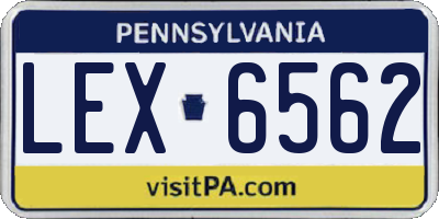 PA license plate LEX6562