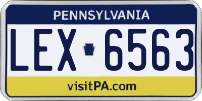 PA license plate LEX6563