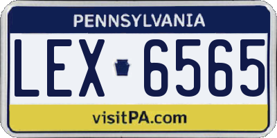 PA license plate LEX6565