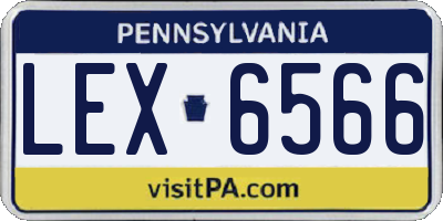 PA license plate LEX6566