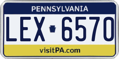 PA license plate LEX6570