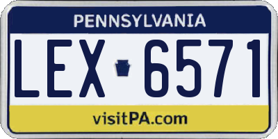 PA license plate LEX6571