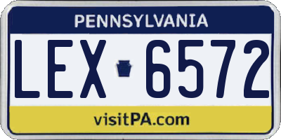 PA license plate LEX6572