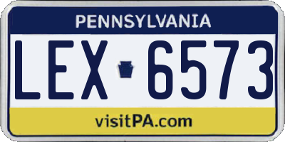 PA license plate LEX6573