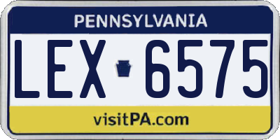 PA license plate LEX6575