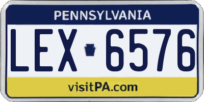 PA license plate LEX6576
