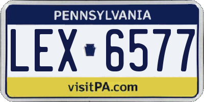 PA license plate LEX6577