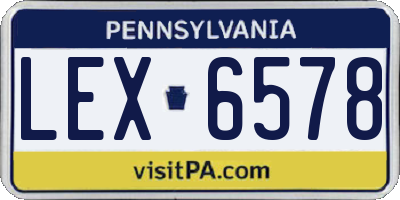 PA license plate LEX6578