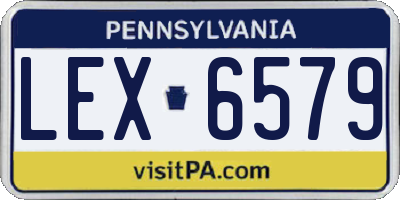 PA license plate LEX6579