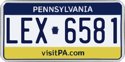 PA license plate LEX6581