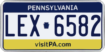 PA license plate LEX6582