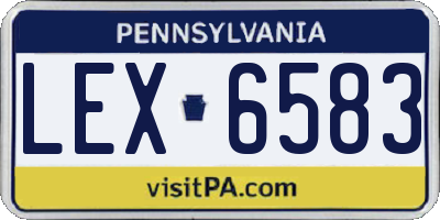 PA license plate LEX6583