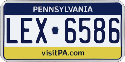 PA license plate LEX6586