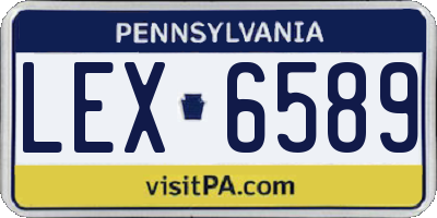 PA license plate LEX6589