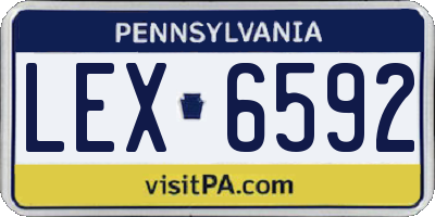 PA license plate LEX6592