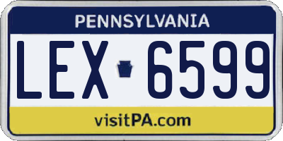 PA license plate LEX6599