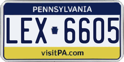PA license plate LEX6605