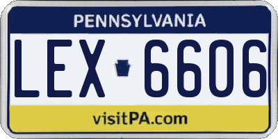 PA license plate LEX6606