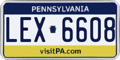 PA license plate LEX6608