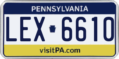 PA license plate LEX6610