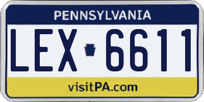 PA license plate LEX6611