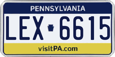PA license plate LEX6615