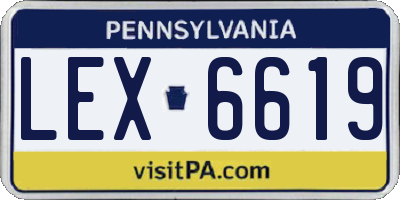 PA license plate LEX6619