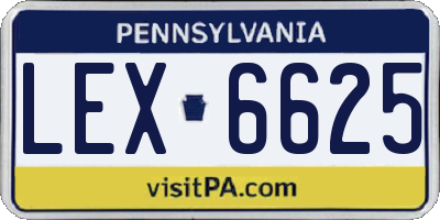 PA license plate LEX6625