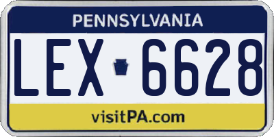 PA license plate LEX6628