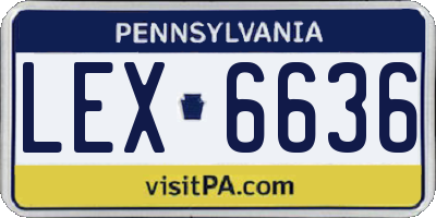 PA license plate LEX6636