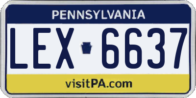 PA license plate LEX6637