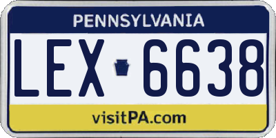 PA license plate LEX6638