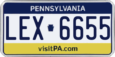 PA license plate LEX6655
