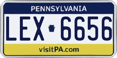 PA license plate LEX6656