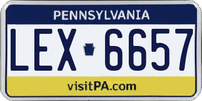 PA license plate LEX6657